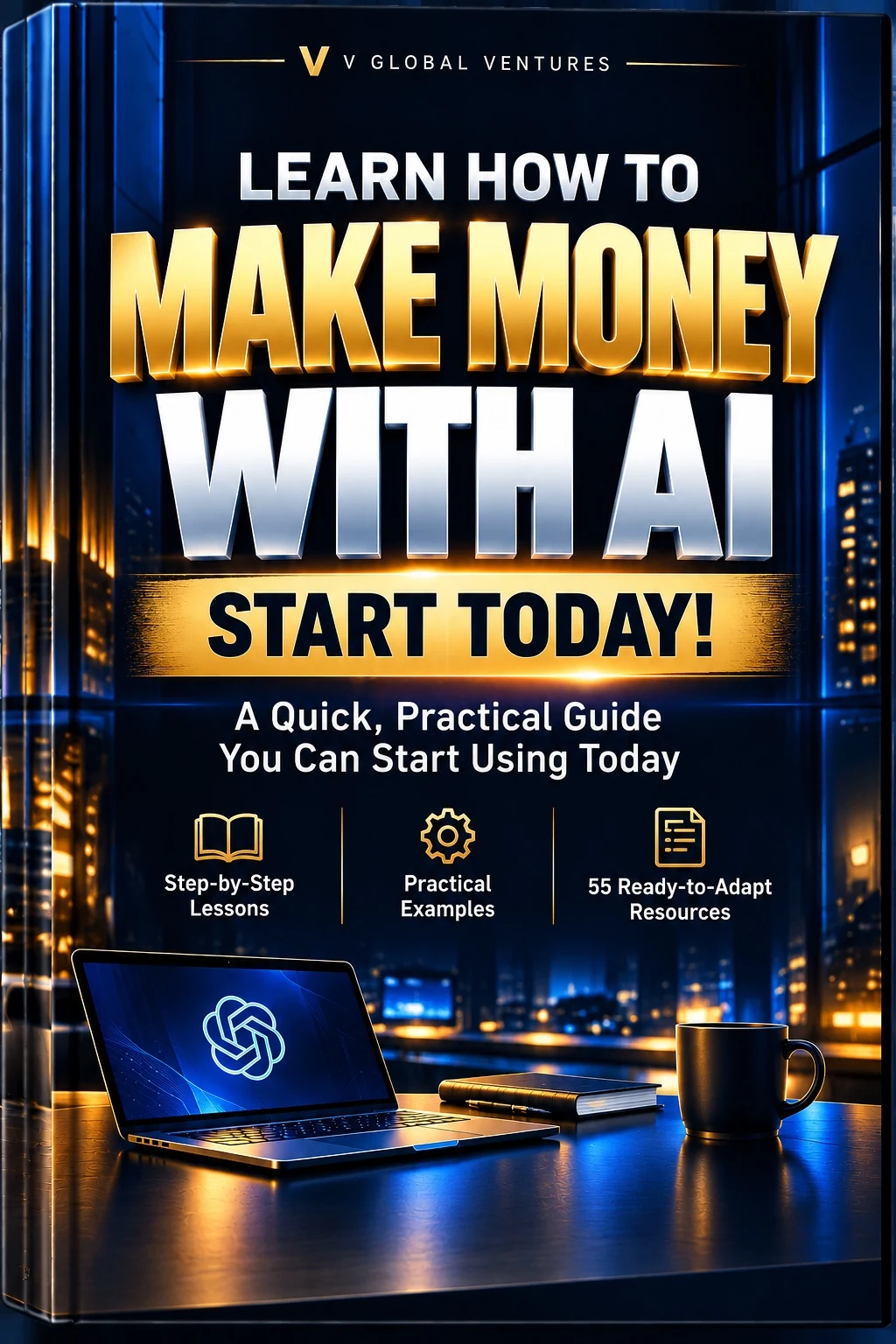 Learn How to Make Money with AI — Start Today! A quick, practical guide with step-by-step lessons, practical examples and 55 ready-to-adapt resources.